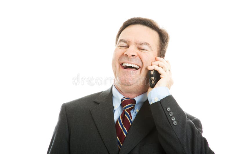 Businessman Laughing on Phone Call