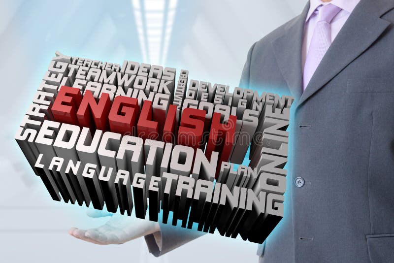 Businessman learn english stock photography