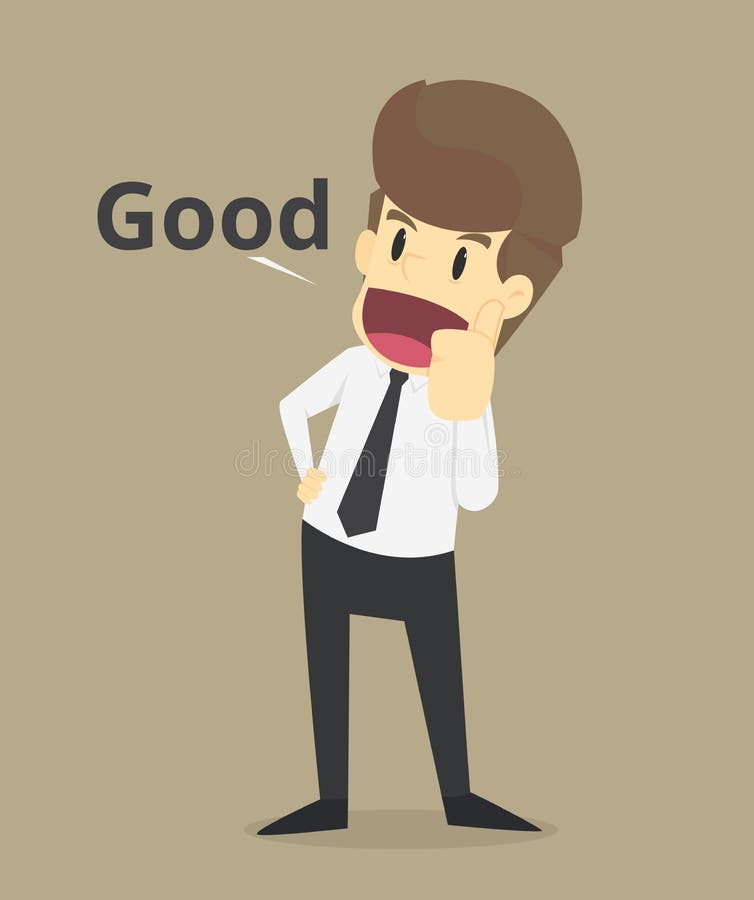 Businessman Lifting His Two Thumbs Up, Saying Good Stock Vector