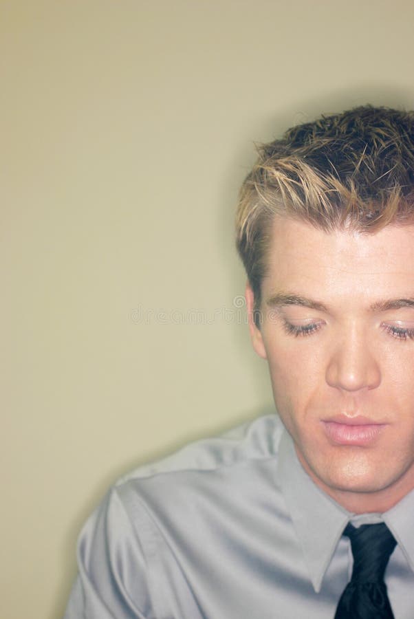 Businessman looking down royalty free stock photo