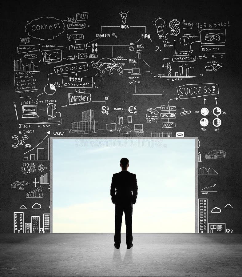 Businessman Looking at Wall Stock Photo Image of research, boss 32874876