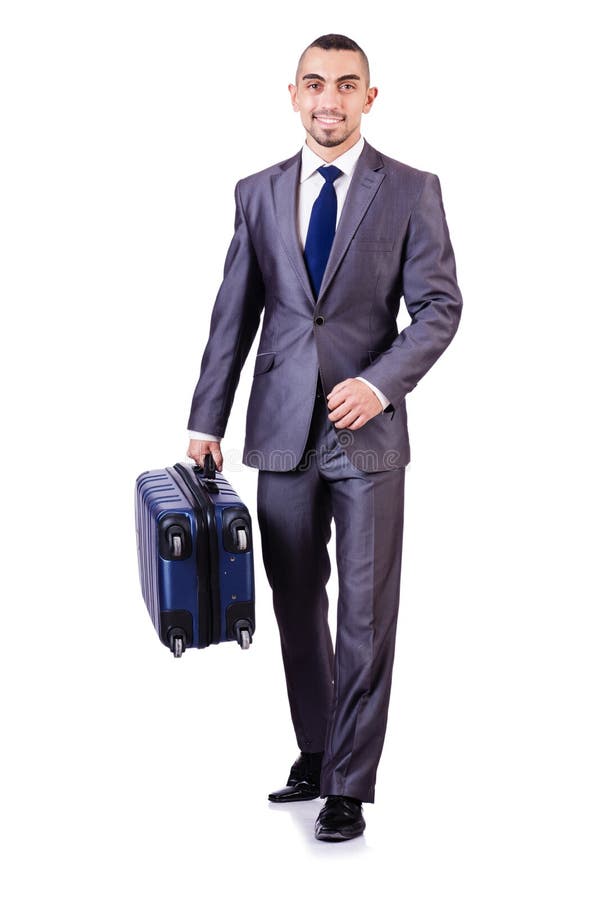 Businessman with luggage stock image. Image of baggage 30219975