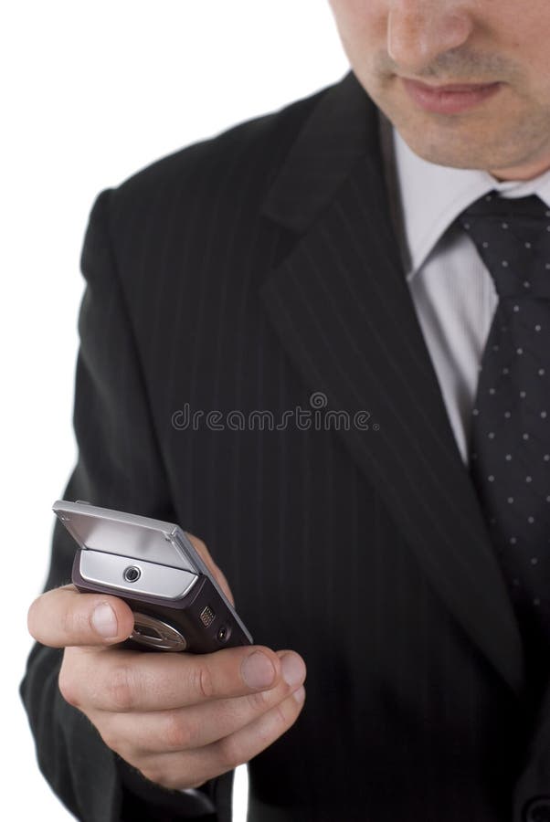 Businessman making call stock photography