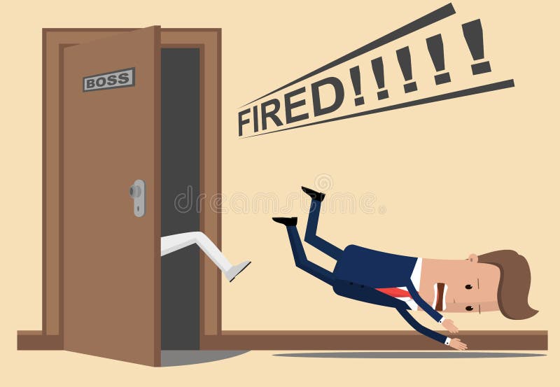 The Businessman or Manager Throw a Kick Out of the Boss`s Office. Boss  Dismisses Employee Stock Illustration - Illustration of careless, chief:  128452640