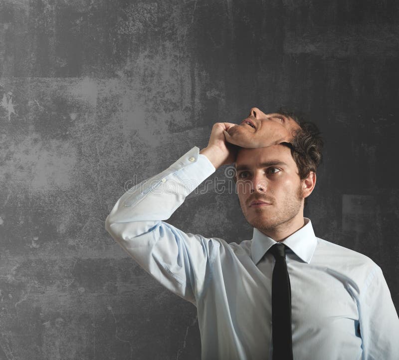 Businessman and mask royalty free stock photo Businessman and mask royalty free stock photo