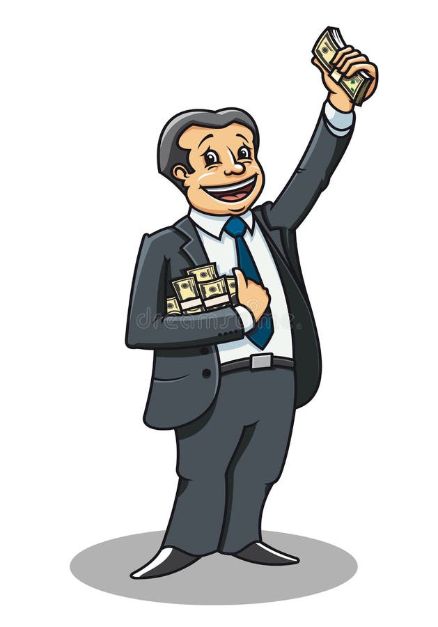 Businessman with money royalty free illustration