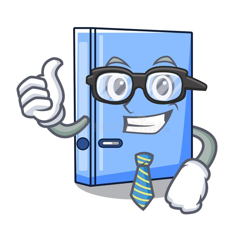 Businessman office binder with file character funny royalty free illustration