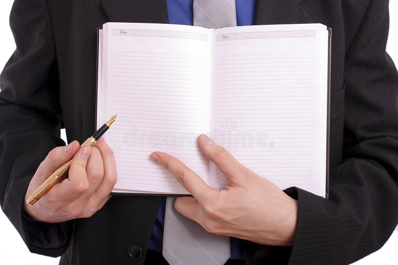 Businessman with open book