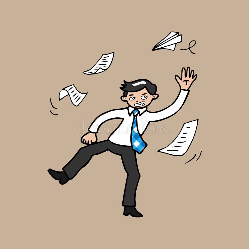 Throwing Papers In The Air stock illustration. Illustration of business