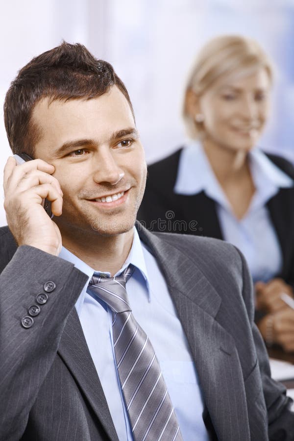 Download Businessman On Phone In Office Stock Image - Image of cell, female: 13183627