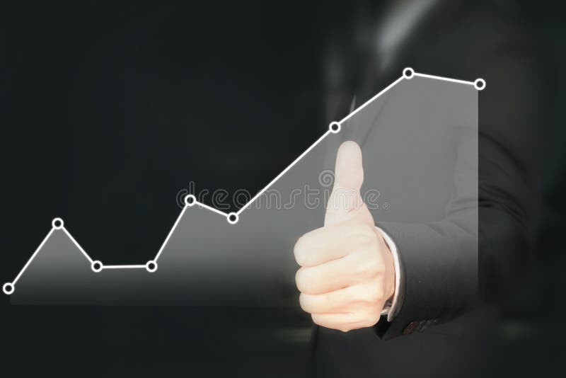 Businessman plan graph growth and increase of chart positive ind. Icators in his business royalty free stock photography Businessman plan graph growth and increase of chart positive ind. Icators in his business royalty free stock photography