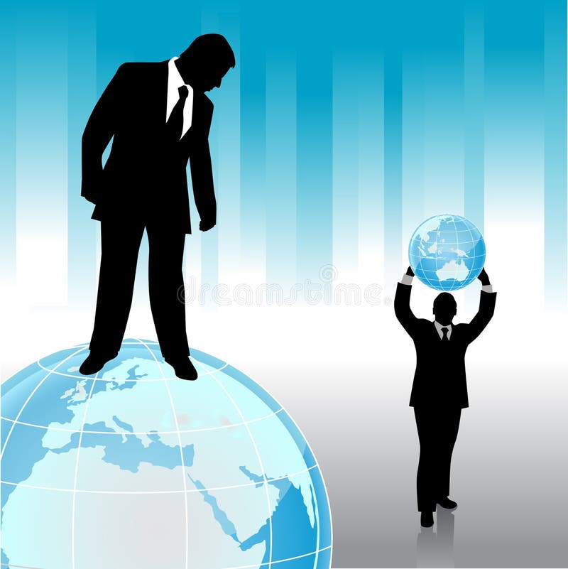 Businessman with planet