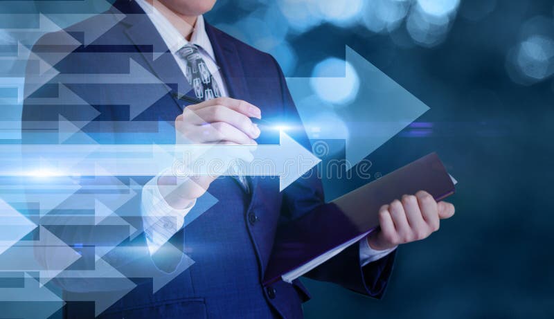 Businessman planning strategy for success in a career. stock photos