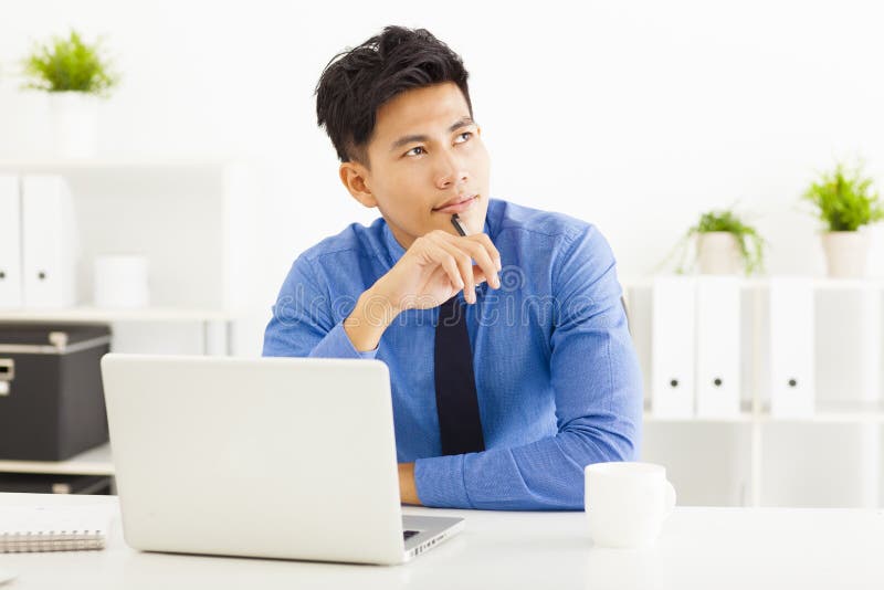 Businessman planning and thinking royalty free stock photography