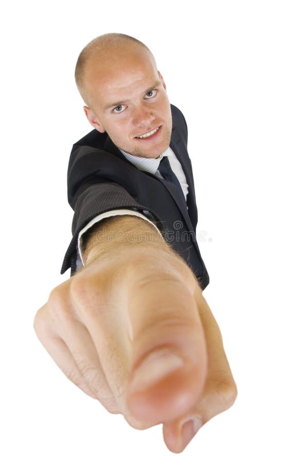 Businessman pointing