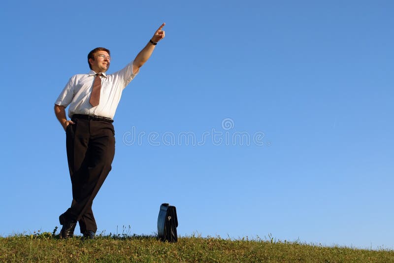 Businessman pointing up stock photography Businessman pointing up stock photography