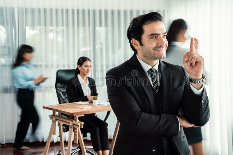 Businessman portrait and motion blur background. Habiliment royalty free stock photography