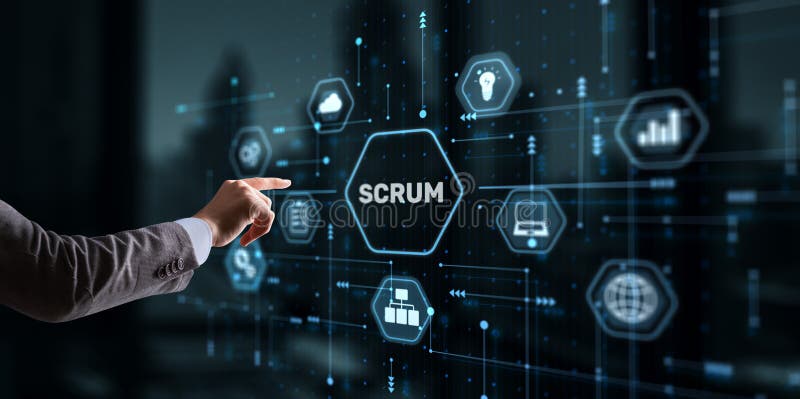 Scrum Process Illustration with Businessman Stock Image - Image of ...