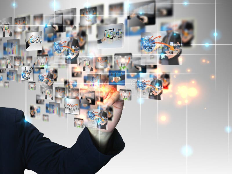 Businessman pressing business communication royalty free stock photo Businessman pressing business communication royalty free stock photo