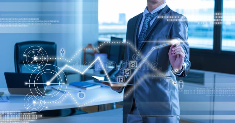 Businessman pressing on digital virtual screen royalty free stock photo Businessman pressing on digital virtual screen royalty free stock photo