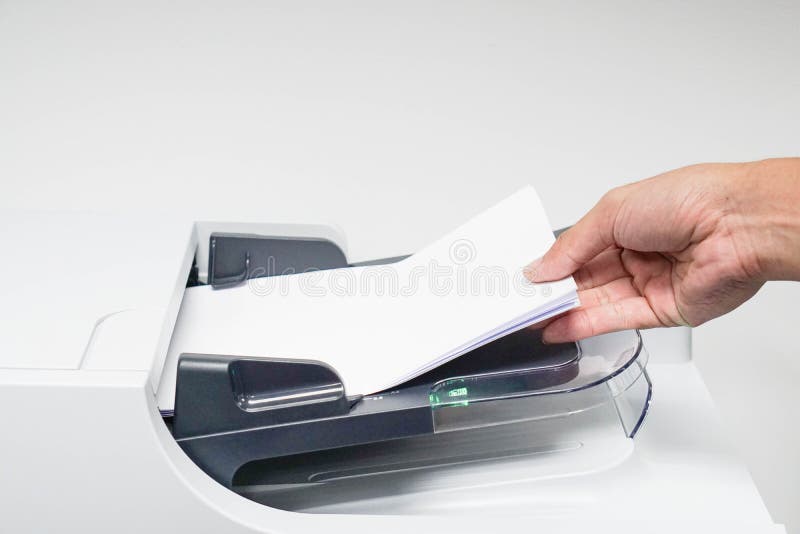 Businessman is Printing, Copying and Scanning Stock Photo Image of
