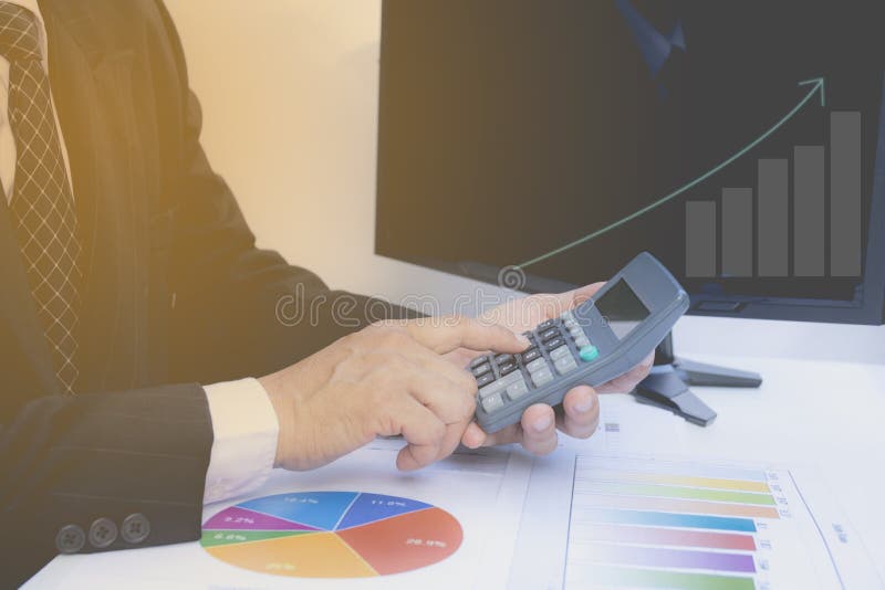 Businessman process. Businessman working the project on table royalty free stock photography