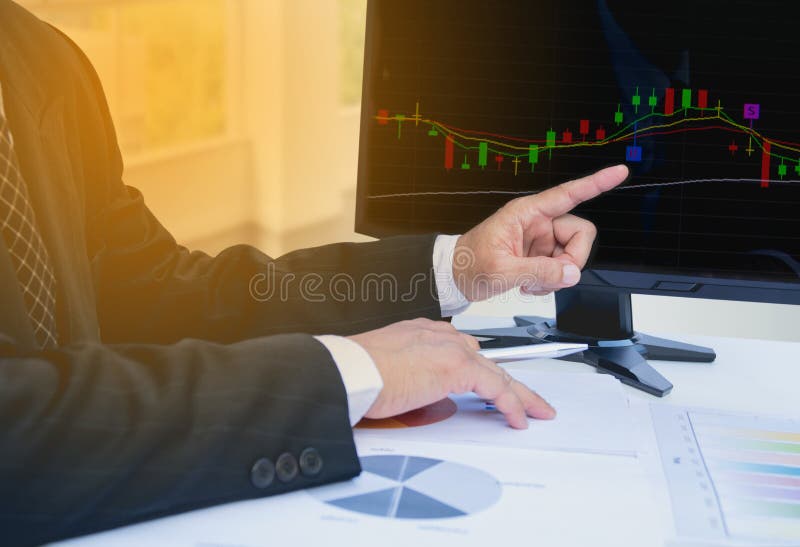 Businessman process. Businessman working the project on table royalty free stock photos