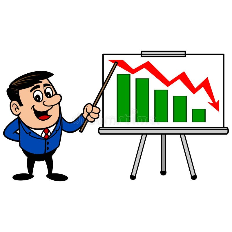 Businessman Profit Loss Presentation stock illustration