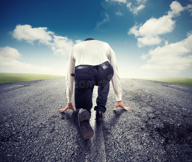 Businessman ready to start stock photos Businessman ready to start stock photos