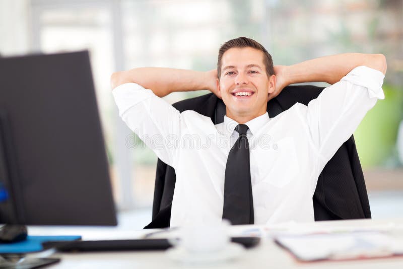 Businessman relaxed office