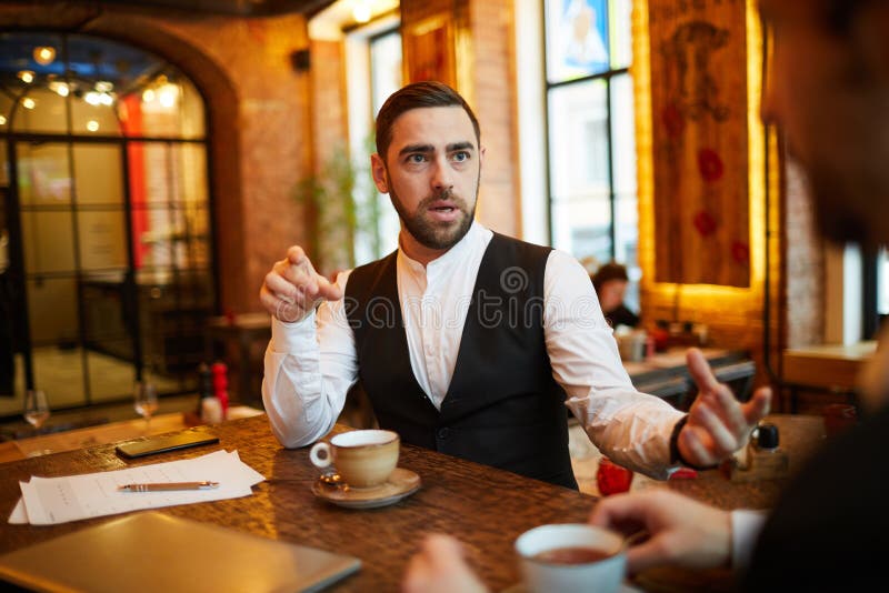 Businessman in Restaurant royalty free stock photography Businessman in Restaurant royalty free stock photography