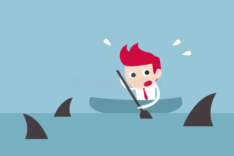 Businessman in risk vector illustration