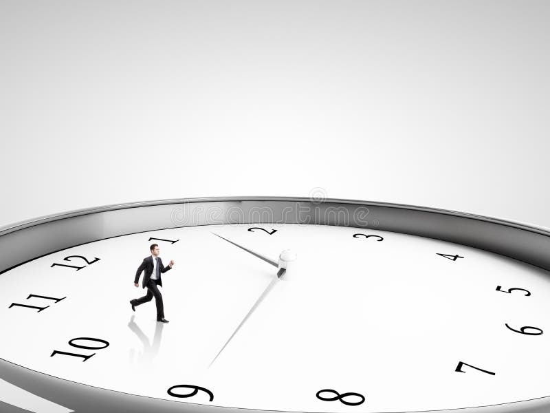 Businessman runing in clock