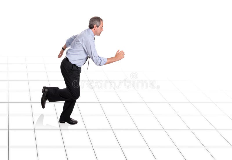 Businessman running stock image