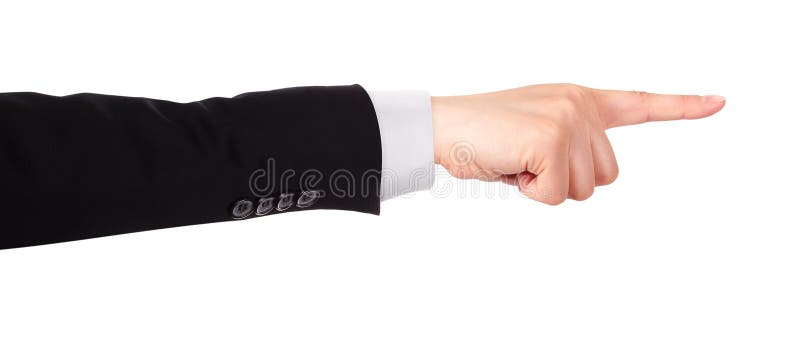 Image of a Businessman's finger pointing or touching isolated. Finger point down stock images, royalty-free photos and pictures