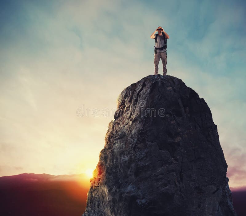 Businessman searchs for new horizon, new business opportunities stock image Businessman searchs for new horizon, new business opportunities stock image