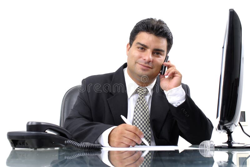 Series - Businessman on the phone and writing. Series - Businessman on the phone and writing.