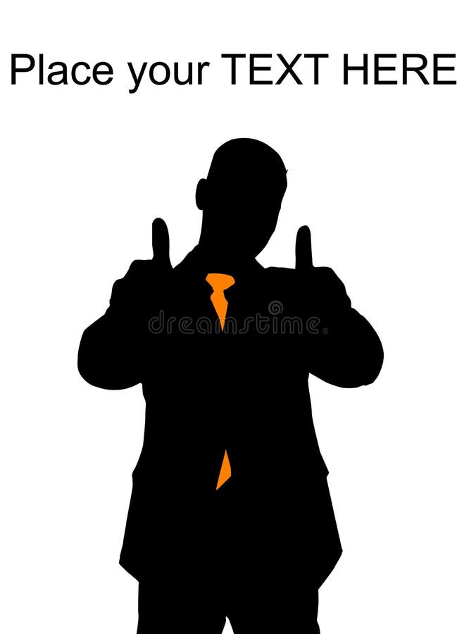 Businessman showing thumbs up