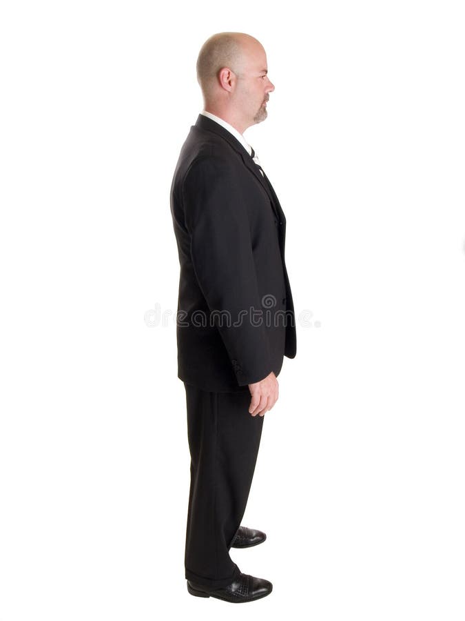 Businessman side view. Stock photo of the side view profile of a well dressed businessman. Full length, isolated white stock photography Businessman side view. Stock photo of the side view profile of a well dressed businessman. Full length, isolated white stock photography