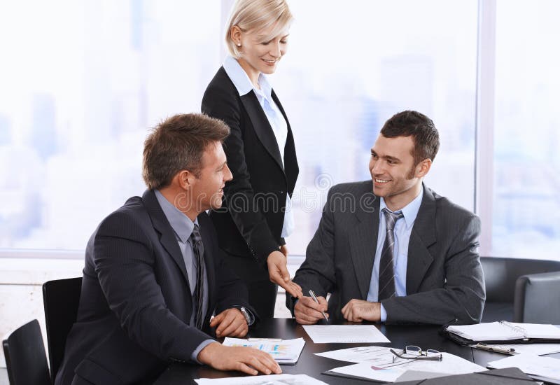 Businessman signing contract stock image