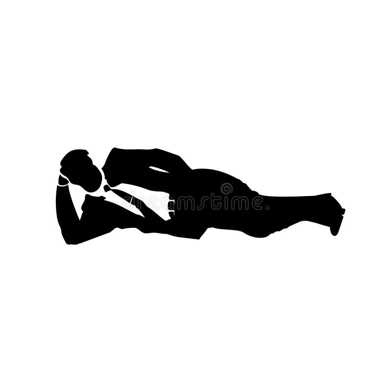 Businessman silhouette of a man nap in cabinet. Business relaxed vector for greeting card, ad, promotion, poster, flier, blog, art royalty free illustration