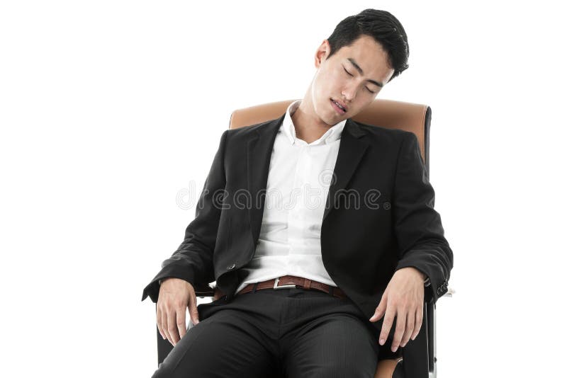 Businessman Sleeping On A Chair Stock Image - Image of office, seat