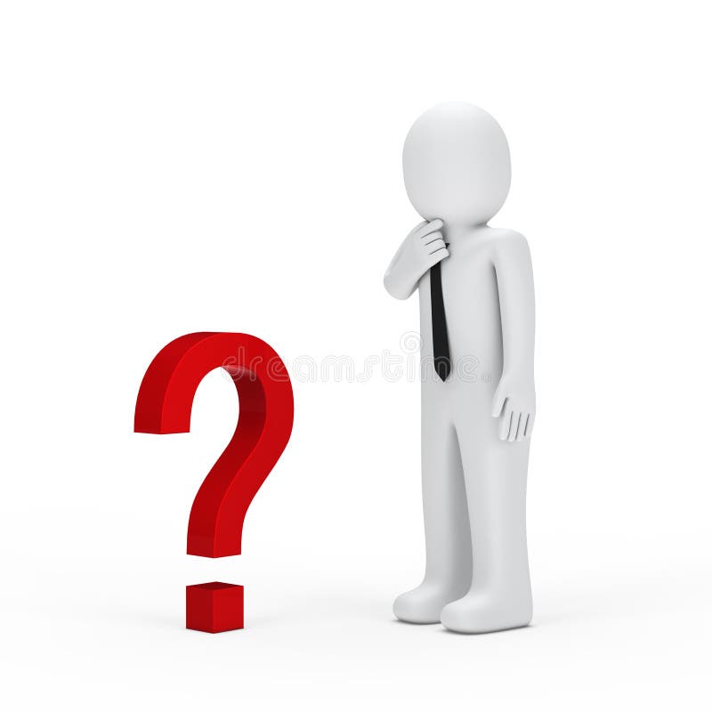 Businessman small red question mark vector illustration