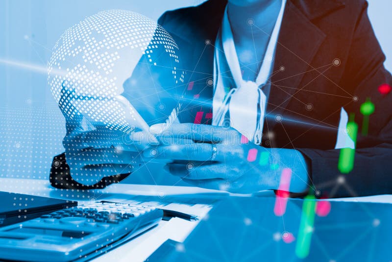 Businessman with smartphone. Worldwide connection technology interface. Business concept, Network connection concept royalty free stock images