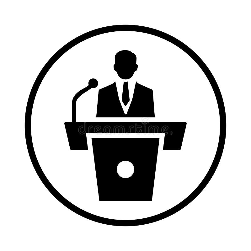Businessman, speech, support icon. Black vector graphics vector illustration