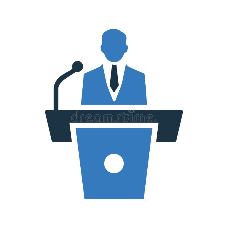 Businessman, speech, support icon. Simple vector sketch stock illustration