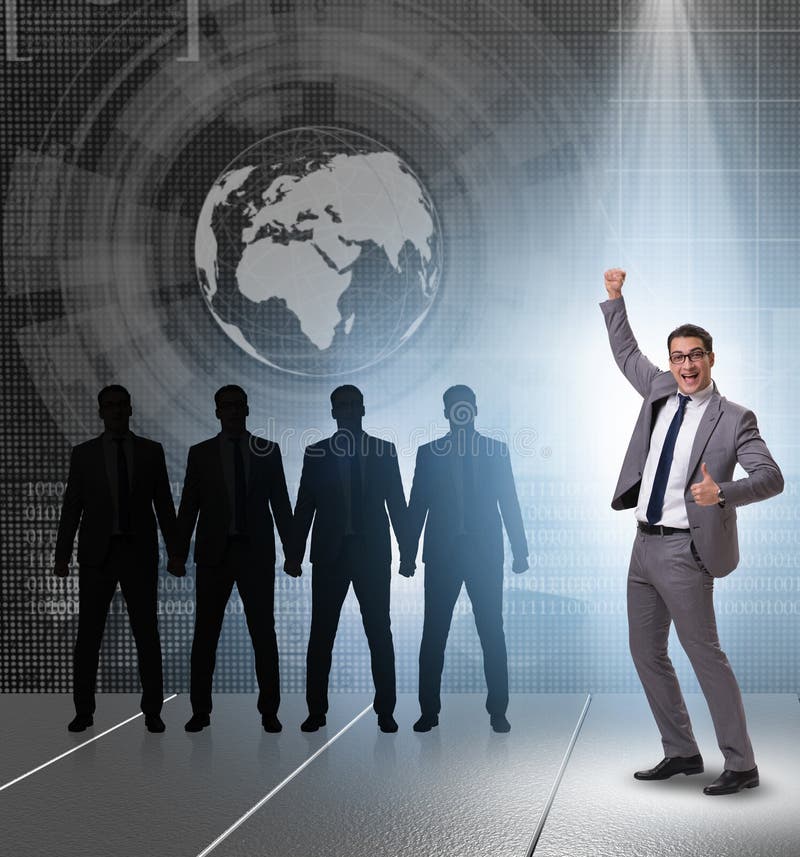 Businessman in the Spotlight in Business Concept Stock Image Image of