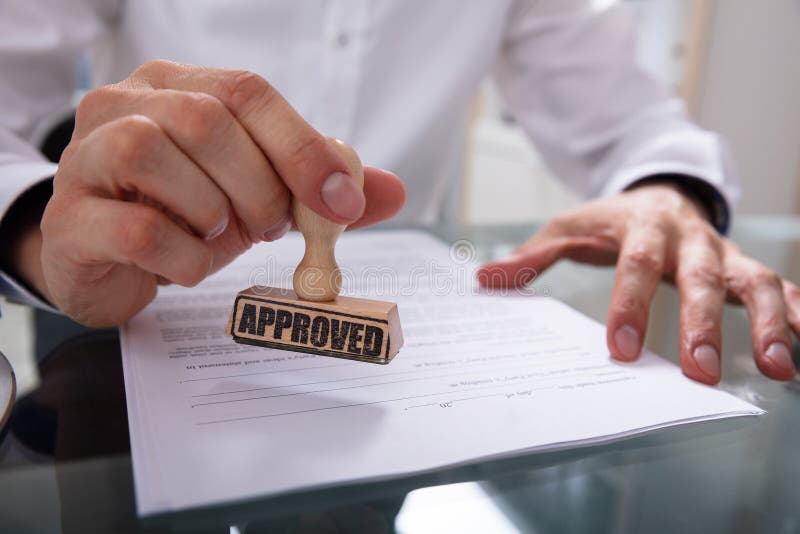 Businessman Stamping Approved on Document Stock Photo Image of