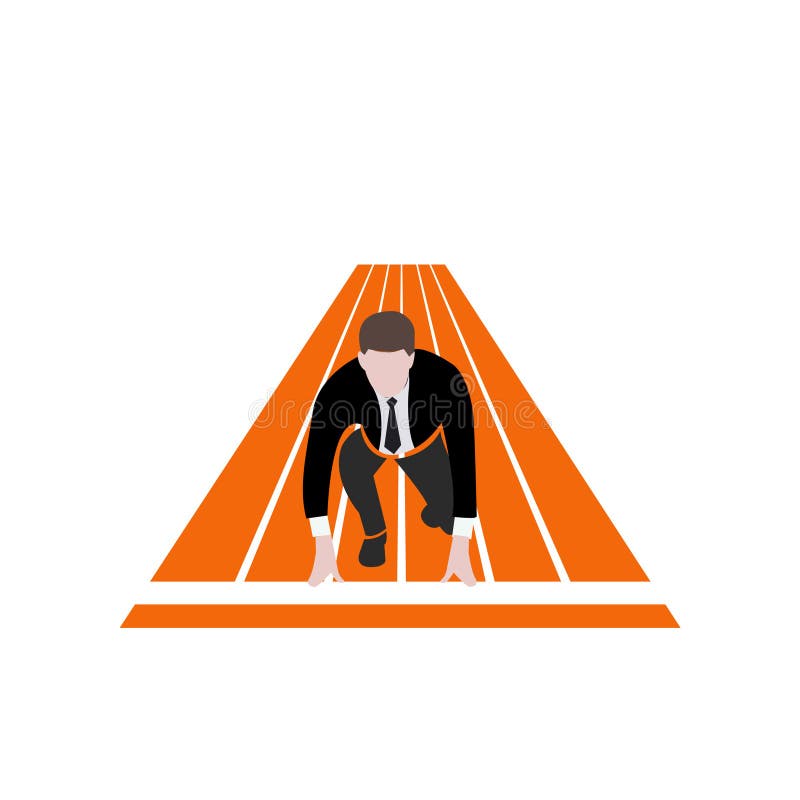 Businessman On A Start Position On A Running Track Stock Vector businessman-on-a-start-position-on-a-running-track-stock-vector