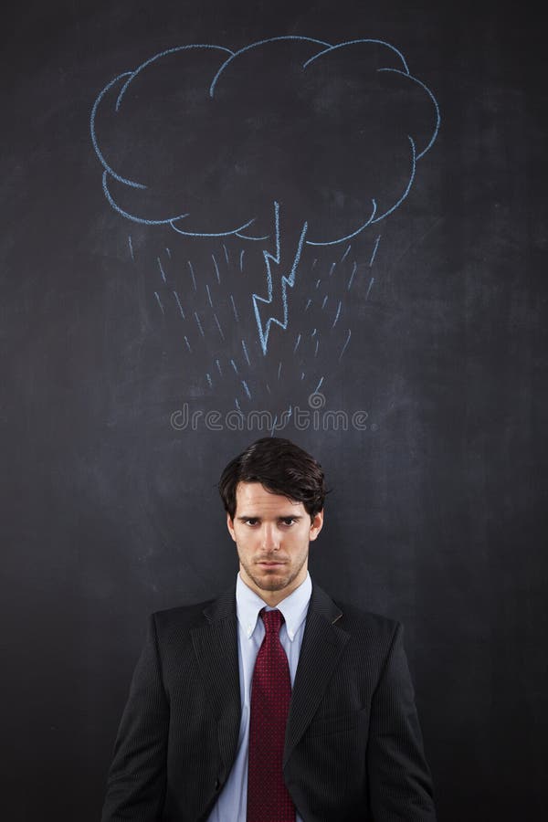 Businessman with a storm cloud abouve his head royalty free stock image Businessman with a storm cloud abouve his head royalty free stock image